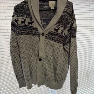 Gray Patterned Men's Sweater